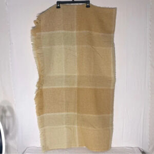 Indigo Home Tan Beige Plaid  Throw Blanket